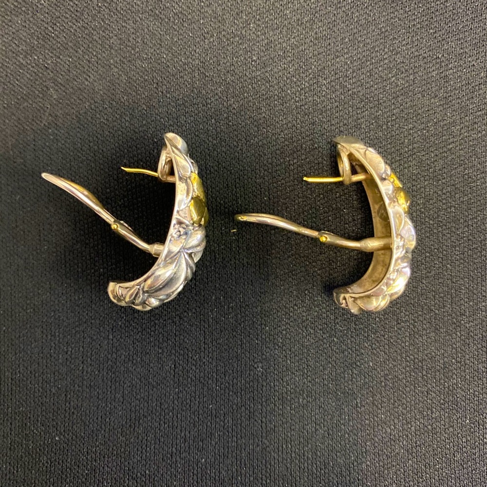bill blass Retired Earrings 925 & 18 Karat Gold - Picture 9 of 11